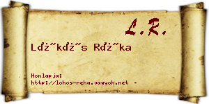 Lökös Réka névjegykártya